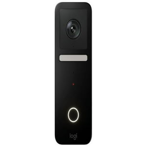 Logitech Circle View Apple HomeKit- enabled Wired Doorbell with Logitech TrueView Video, Face Recognition, Color Night Vision, and Head-to-toe HD Video - Black