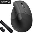 thumbnail image 1 of Logitech Core 910-006466 Ergo Series LIFT Vertical Ergonomic Wireless Mouse Bluetooth/USB Graphite Bundle with Deco Essentials Keyboard and Mouse Gel Memory Foam Wrist Pads, 1 of 11