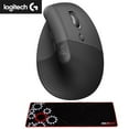 thumbnail image 1 of Logitech Core 910-006466 Ergo Series LIFT Vertical Ergonomic Wireless Mouse Bluetooth/USB Graphite Bundle with Deco Gear Large Extended Pro Gaming Mouse Pad Water Resistant Non-Slip 12 x 32 inch, 1 of 11