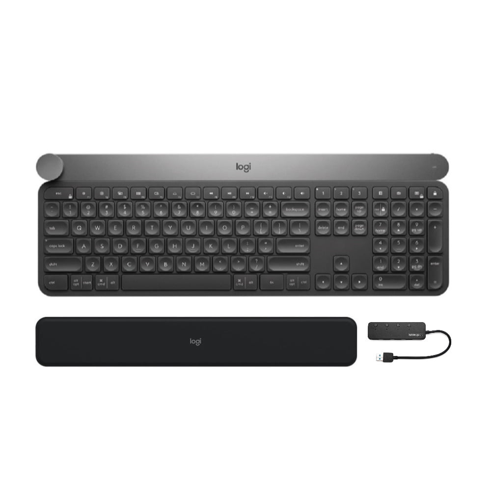 Logitech Craft Advanced Wireless Keyboard with Palm Rest and 4Port USB Hub