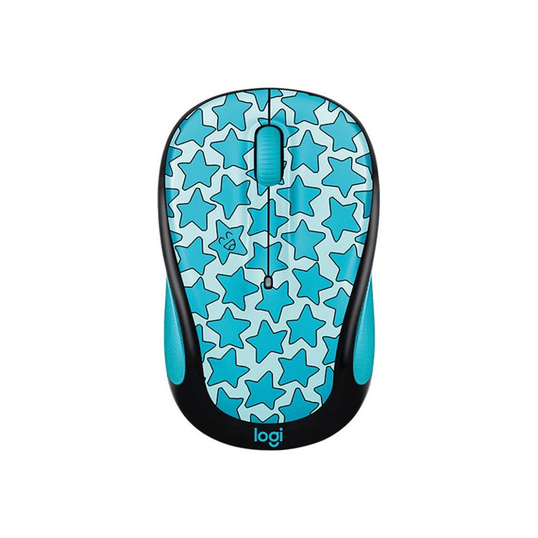 Logitech Doodle Collection M325c - Mouse - optical - 5 buttons - wireless -  2.4 GHz - USB wireless receiver - Twinkle Teal - Walmart.com