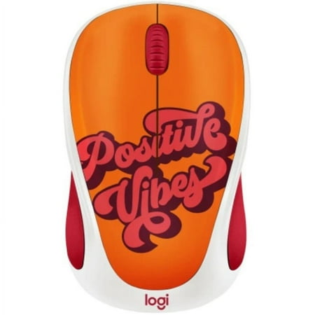 Logitech - Design Collection Limited Edition Wireless 3-button Ambidextrous Mouse with Colorful Designs - Positive Vibes