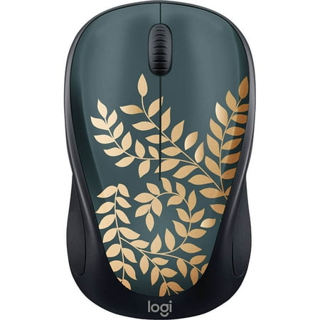Logitech - Design Collection Limited Edition Wireless 3-button Ambidextrous Mouse with Colorful Designs - Golden Garden