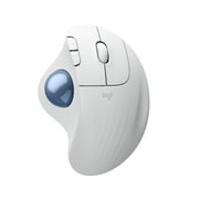 Logitech ERGO M575S Wireless Trackball Mouse, Wireless Ergonomic Mouse With Bluetooth and Encrypted Dongle, White