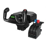 Logitech G PRO Flight Yoke System, Professional Simulation Yoke and Throttle Quadrant, 3 Modes, 75 Programmable Controls, Configurable Throttle Knobs, Steel Shaft, USB, PC - Black