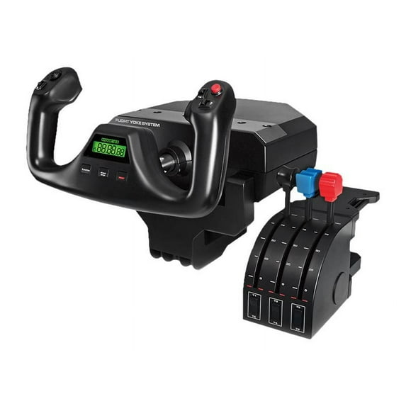 Logitech G PRO Flight Yoke System, Professional Simulation Yoke and Throttle Quadrant, 3 Modes, 75 Programmable Controls, Configurable Throttle Knobs, Steel Shaft, USB, PC - Black