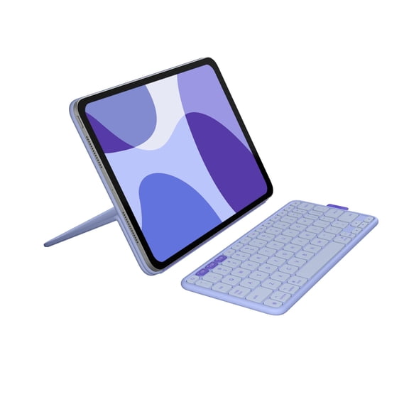 Logitech Flip Folio Keyboard/Cover Case (Folio) for 11" Apple iPad Pro 11 (2024), iPad Air 11 (2024), iPad Air (5th Generation) Tablet - English Keyboard - Lilac - Bump Resistant, Scratch Resistant...