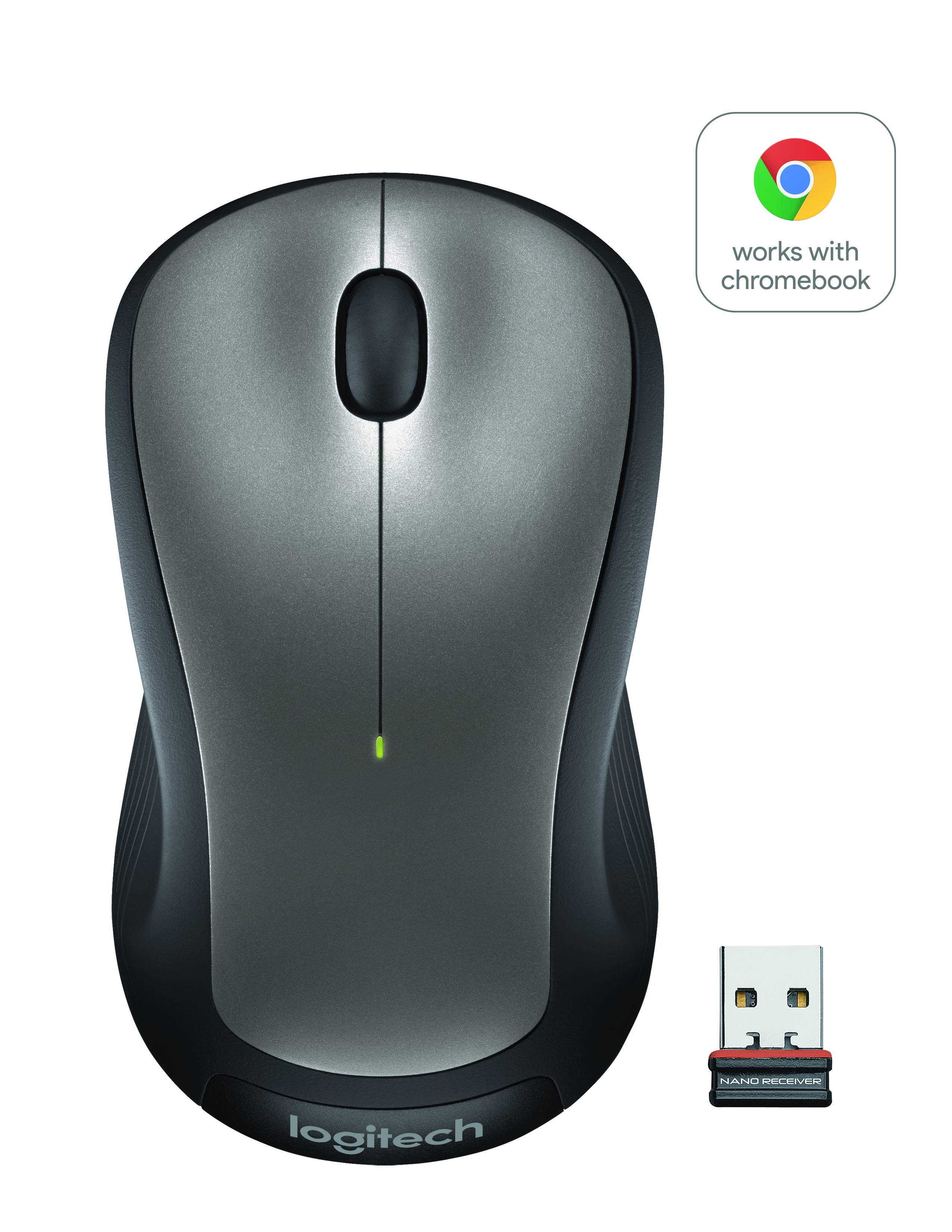 Logitech Full Size Wireless Mouse - Gray - image 1 of 9
