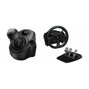 Logitech G Driving Force Shifter with Logitech G923 Racing Wheel and Pedals for PS 5, PS4 and PC and Genuine Leather Wheel Cover