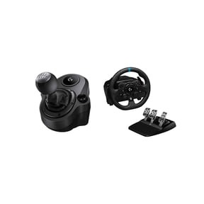 Logitech G Driving Force Shifter with Logitech G923 Racing Wheel and Pedals for Xbox X|S, Xbox One and PC and Genuine Leather Wheel Cover