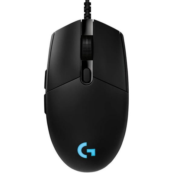 Pre-Owned Logitech G PRO Hero Wired Gaming Mouse, 12000 DPI, RGB Lightning, Ultra Lightweight, 6 Programmable Buttons, On-Board Memory, Compatible with PC/Mac - Black