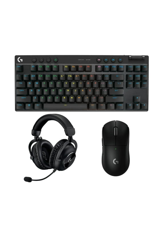 Logitech G PRO X TKL LIGHTSPEED Wireless Gaming Keyboard with Pro X 2 Gaming Headset, and Mouse