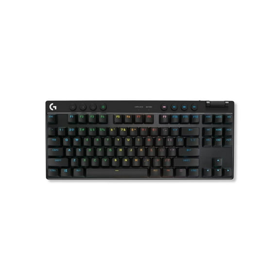 Logitech G PRO X TKL Lightspeed Wireless Gaming Keyboard, Ultra-Portable Tenkeyless Design, LIGHTSYNC RGB, PBT keycaps, Tactile Switches (GX Brown) - Black