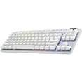 thumbnail image 1 of Logitech G PRO X TKL Lightspeed Wireless Gaming Keyboard, Ultra-Portable Tenkeyless Design, LIGHTSYNC RGB, PBT keycaps, Tactile Switches (GX Brown) - White, 1 of 5