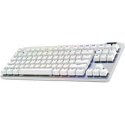 Logitech G PRO X TKL Lightspeed Wireless Gaming Keyboard, Ultra-Portable Tenkeyless Design, LIGHTSYNC RGB, PBT keycaps, Tactile Switches (GX Brown) - White