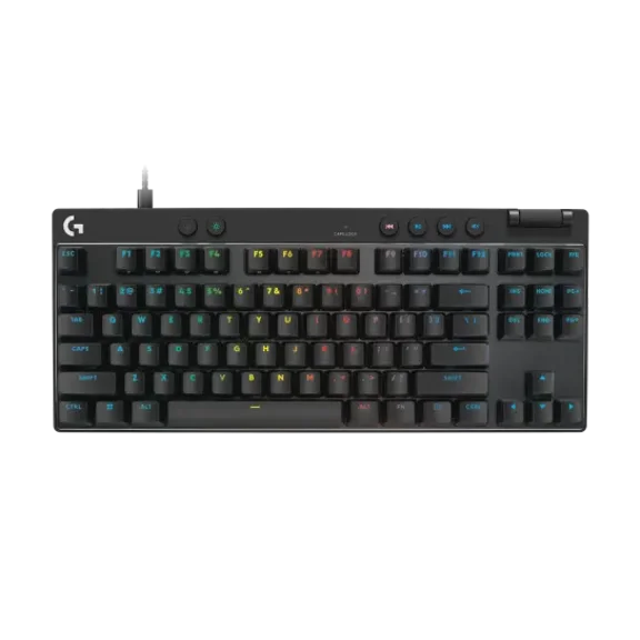 Logitech G PRO X TKL RAPID Tenkeyless Wired Gaming Keyboard With Magnetic Analog Switches, Rapid Trigger Mode, Adjustable Actuation, and Customizable RGB Lighting, Black - Cable Connectivity - USB