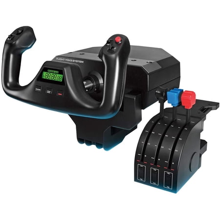 Logitech G PRO Flight Yoke System, Professional Simulation Yoke and Throttle Quadrant, 3 Modes, 75 Programmable Controls, Configurable Knobs, Steel Shaft, USB, PC - Black