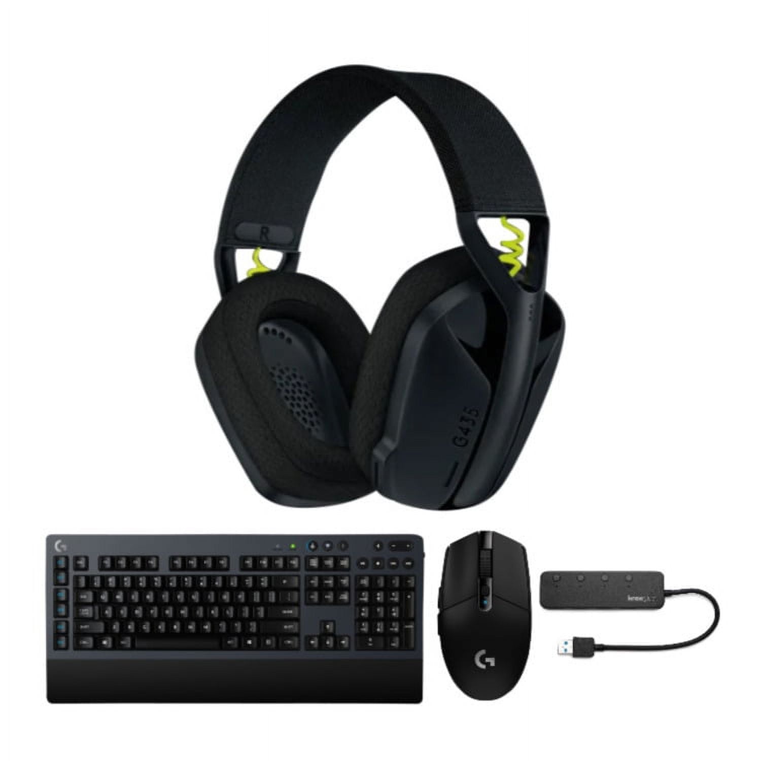 Logitech G Series G435 Wireless Gaming Headset with Keyboard, Mouse and USB  Hub 