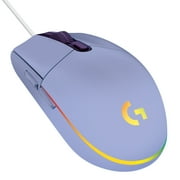 Logitech G203 Wired Gaming Mouse, 8,000 DPI, Rainbow Optical Effect LIGHTSYNC RGB, 6 Programmable Buttons, Lilac