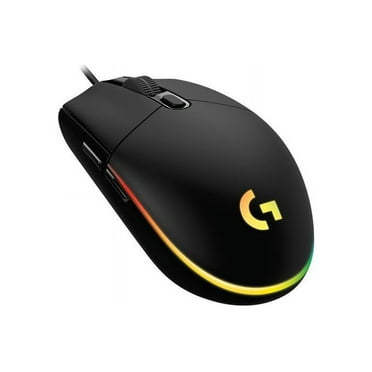 Logitech G203 Wired Gaming Mouse, 8,000 DPI, Rainbow Optical Effect LIGHTSYNC RGB, 6 Programmable Buttons, On-Board Memory, Screen Mapping, PC/Mac Computer and Laptop Compatible - Black