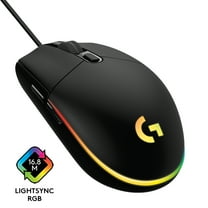 Logitech G203 LIGHTSYNC Gaming Mouse, 8,000 DPI, Black