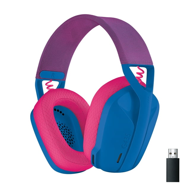 Logitech G435 Lightspeed Wireless Gaming Headset, Blue and Raspberry