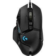 Logitech G502 HERO High Performance Wired Gaming Mouse, HERO 25K Sensor, 25,600 DPI, RGB, Adjustable Weights, Black