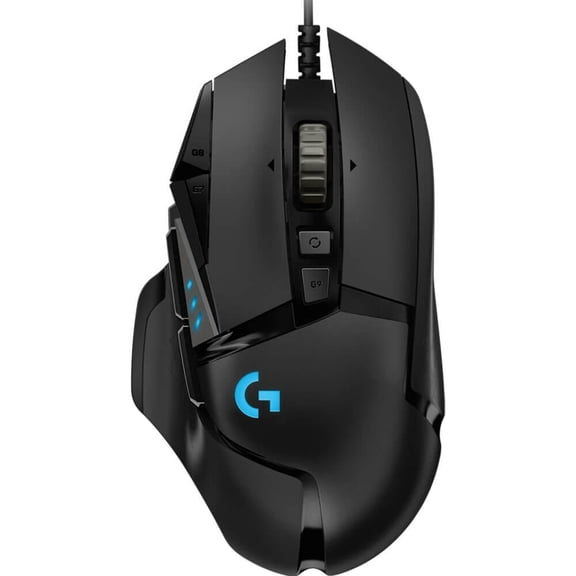 Logitech G502 HERO High Performance Wired Gaming Mouse, HERO 25K Sensor, 25,600 DPI, RGB, Adjustable Weights, Black