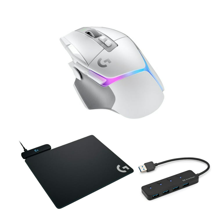 Logitech G502 X Plus Wireless Gaming Mouse (White) Bundle