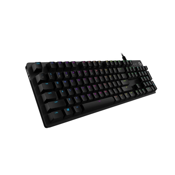 Logitech G512 Mechanical Gaming Keyboard Special Edition,RGB Lightsync Backlit Keys,GX Blue Clicky Key Switches,Brushed Aluminum Case,Customizable F-Keys, USB Pass Through,AZERTY France - Black