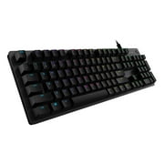 Logitech G512 RGB Mechanical Gaming Keyboard, GX Blue Clicky, USB Passthrough, Black