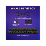 Logitech G515 LIGHTSPEED TKL Low Profile Wireless Gaming Keyboard - GL Red Linear Switches, LIGHTSYNC RGB, Thin Tenkeyless Design, PBT Keycaps - Black
