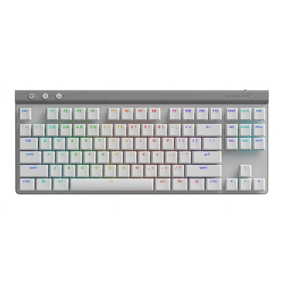 Logitech G515 LIGHTSPEED TKL Low Profile Wireless Gaming Keyboard - GL Red Linear Switches, LIGHTSYNC RGB, Thin Tenkeyless Design, PBT Keycaps - White