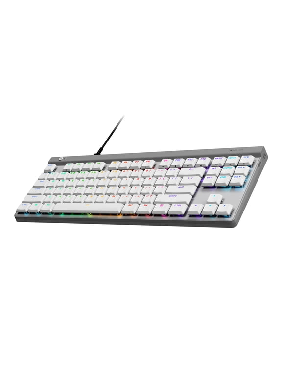 515 TKL Wired Low Profile Gaming Keyboard, Fully Customizable RGB, Tactile/Brown Switches, White