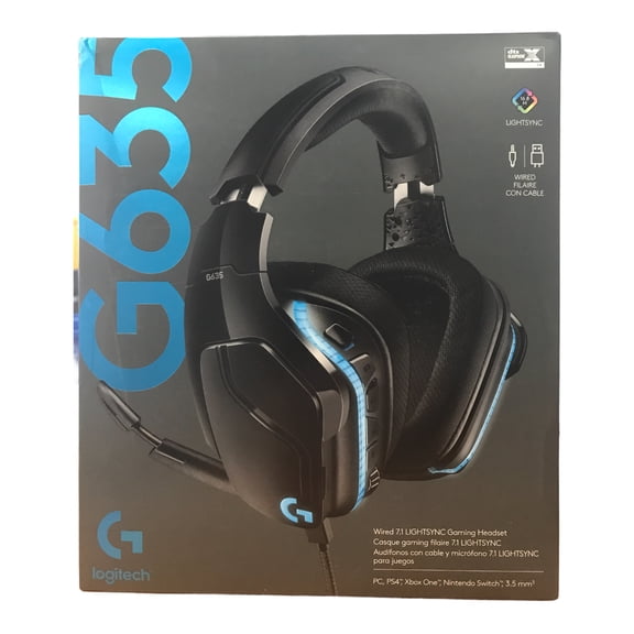 Logitech G635 DTS, X 7.1 Surround Sound LIGHTSYNC RGB PC Gaming Wired Headset