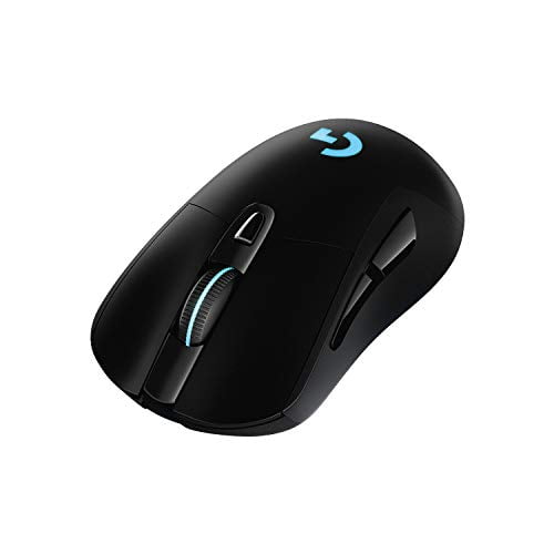 Logitech G703 Lightspeed Wireless Gaming Mouse W/Hero 16K Sensor, PowerPlay Compatible, Lightsync RGB, Lightweight 95G+10G Optional, 100-16, 000 DPI, Rubber Side Grips - Black