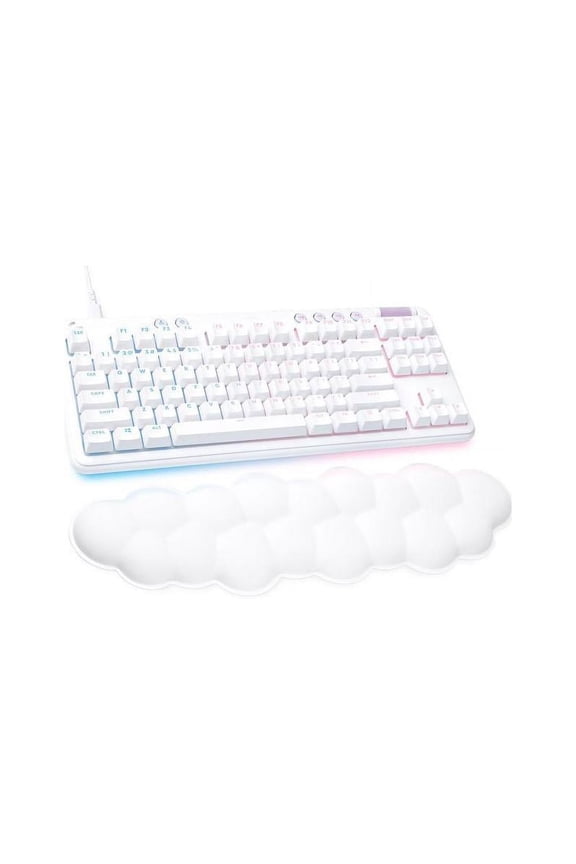 G713 Wired Mechanical Gaming Keyboard with LIGHTSYNC RGB Lighting, Clicky Switches (GX Blue), White Mist