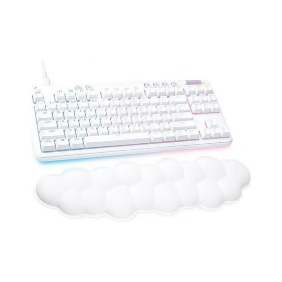 Logitech G713 Wired Mechanical Gaming Keyboard with LIGHTSYNC RGB Lighting, Clicky Switches (GX Blue), White Mist
