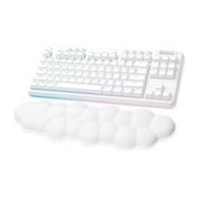 Logitech G715 Wireless Mechanical Gaming Keyboard with LIGHTSYNC RGB Lighting, Lightspeed, Clicky Switches (GX Blue), and Keyboard Palm Rest, PC and Mac Compatible, White Mist