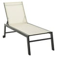 thumbnail image 1 of Outsunny Patio Garden Sun Chaise Lounge Chair with 5-Position Backrest, 2 Back Wheels, & Industrial Design, White, 1 of 1