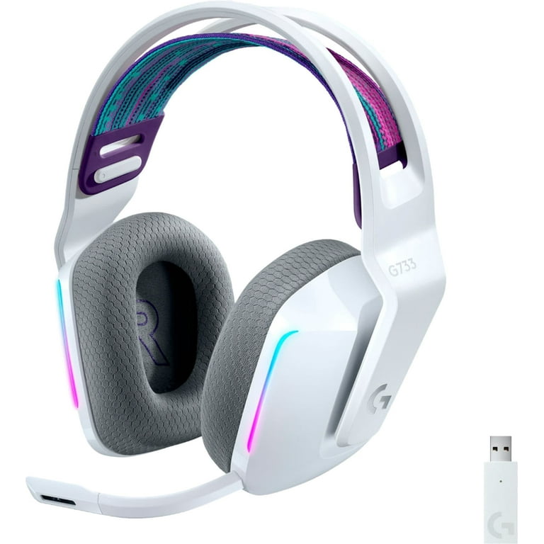 Logitech G733 Lightspeed Wireless DTS Headphone PlayStation 4 White 9.8 oz Walmart