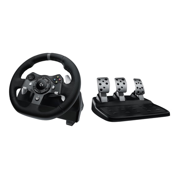 Logitech G920 Driving Force Racing Wheel and Floor Pedals, Real Force Feedback, Stainless Steel Paddle Shifters, Leather Steering Wheel Cover for Xbox Series X|S, Xbox One, PC, Mac - Black