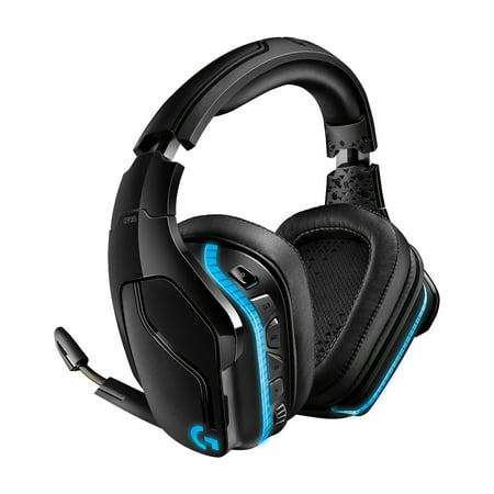 Logitech - G935 Wireless Over-the-Ear Gaming Headset for Windows - Black/Blue
