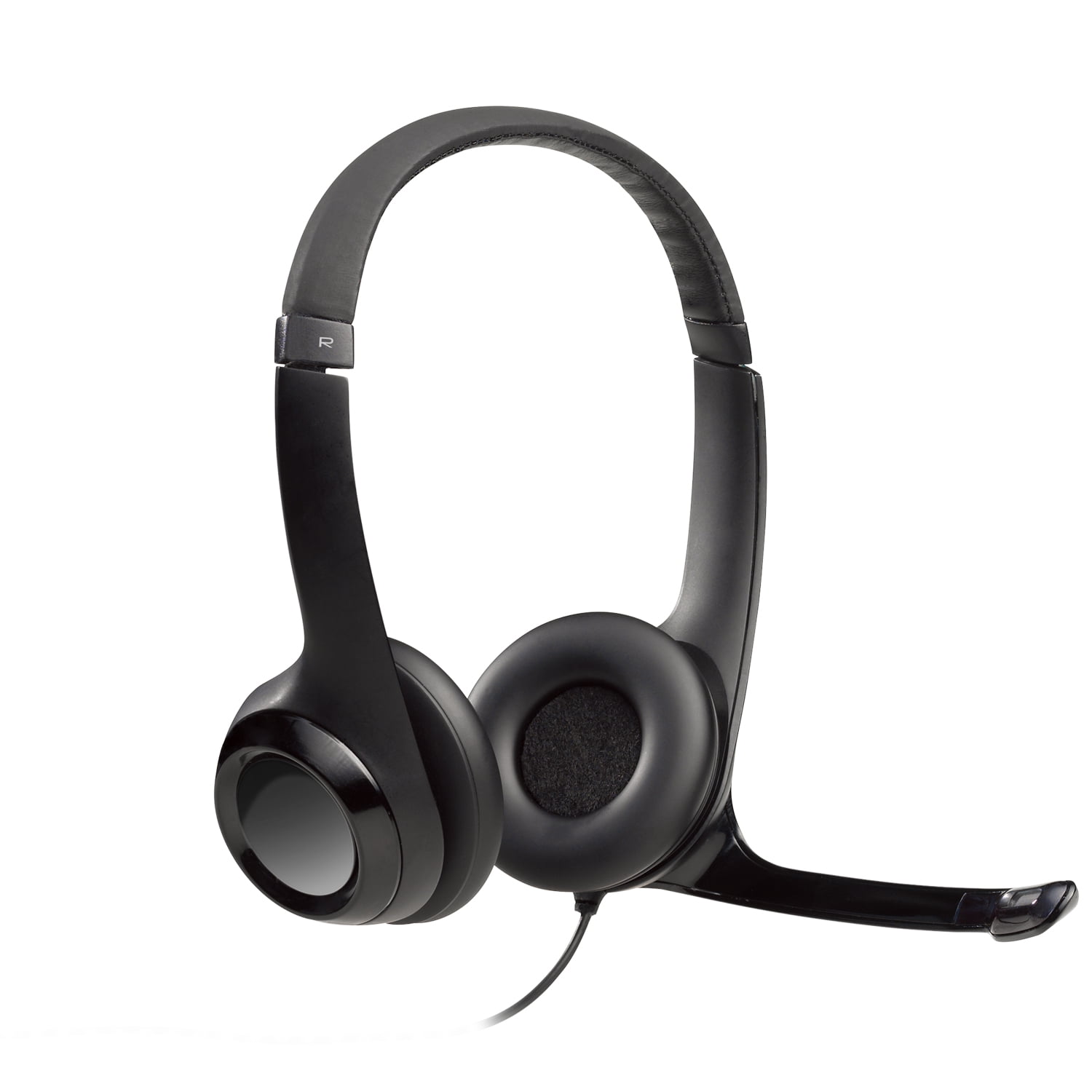 Logitech H390 Wired Headset, Stereo Headphones with Noise-Cancelling Microphone, USB, In-Line Controls, PC/Mac/Laptop - Black