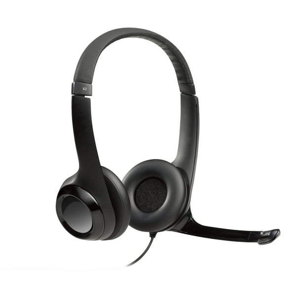 Open Box Logitech H390 Wired Headset, Stereo Headphones with Noise-Cancelling Microphone, USB, In-Line Controls, PC/Mac/Laptop - Black