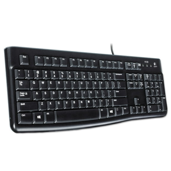 Logitech 920002478 K120 Ergonomic Desktop Wired Keyboard, USB, Black