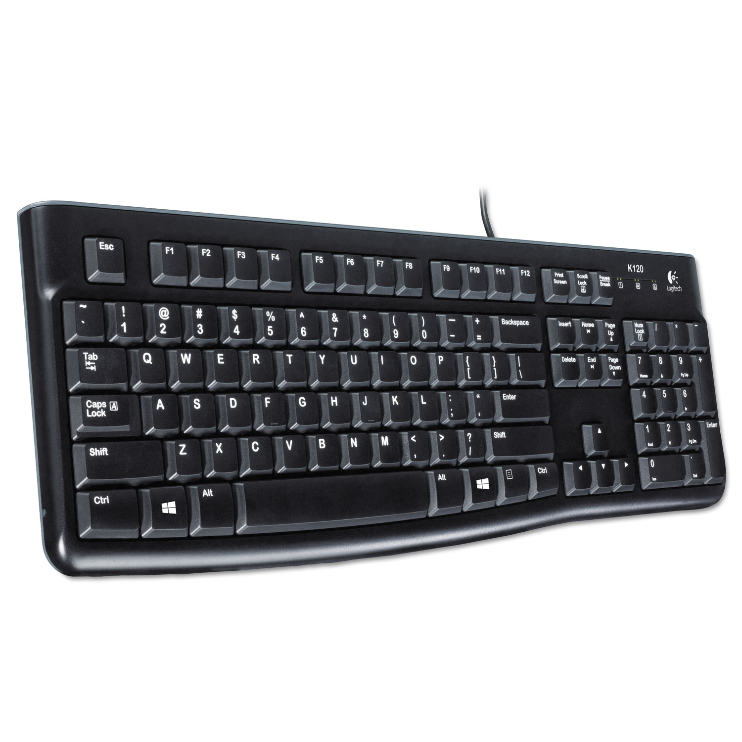 Logitech K120 Ergonomic Desktop Wired Keyboard, USB, Black (920002478) - image 1 of 5
