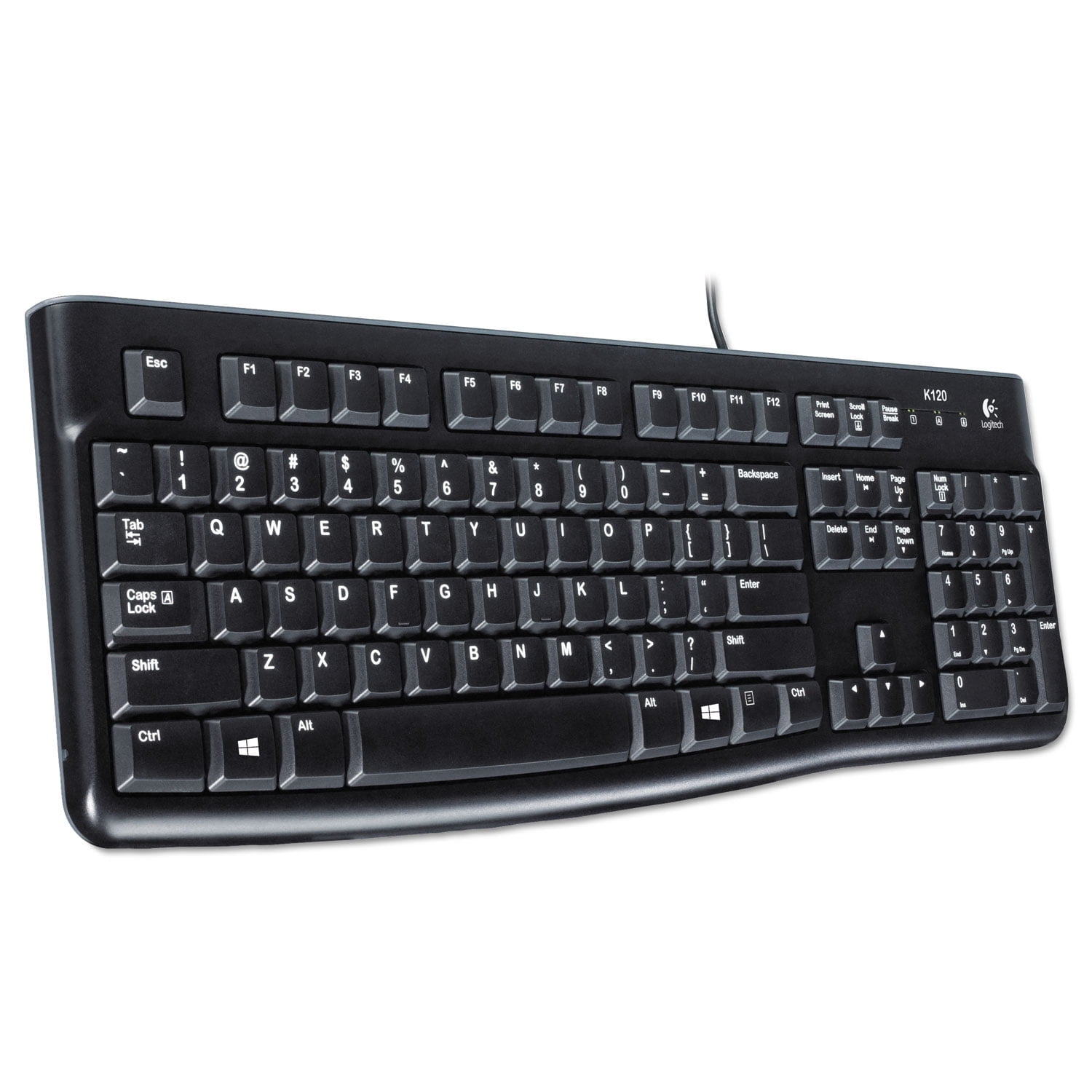 K120 Ergonomic Desktop Wired Keyboard, USB, Black K120 Ergonomic Desktop Wired Keyboard, USB, Black