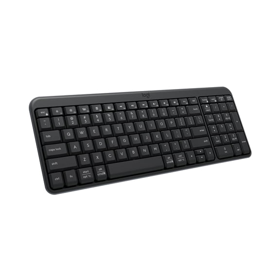 Logitech K250 Bluetooth Keyboard with Numpad, Easy Connectivity, Compact Wireless Keyboard made with Recycled Plastic, Graphite