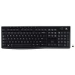 Logitech K270 Wireless Keyboard for Windows, 2.4 GHz Wireless, Full-Size, Number Pad, 8 Multimedia Keys, 2-Year Battery Life, Compatible with PC, Laptop, Black